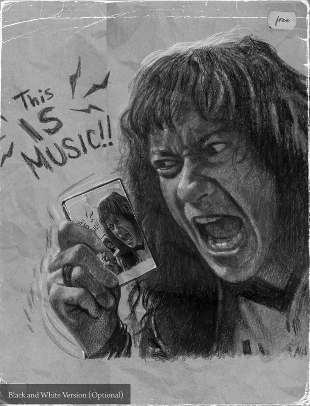 "This is Music" Eddie from Stranger Things Colored Pencil Drawing Print 8.5 x 11