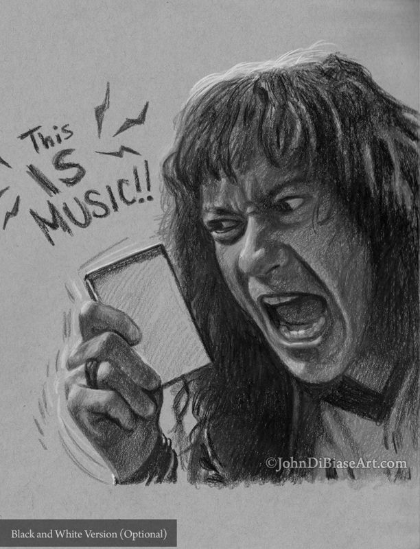 "This is Music" Eddie from Stranger Things Colored Pencil Drawing Print 8.5 x 11