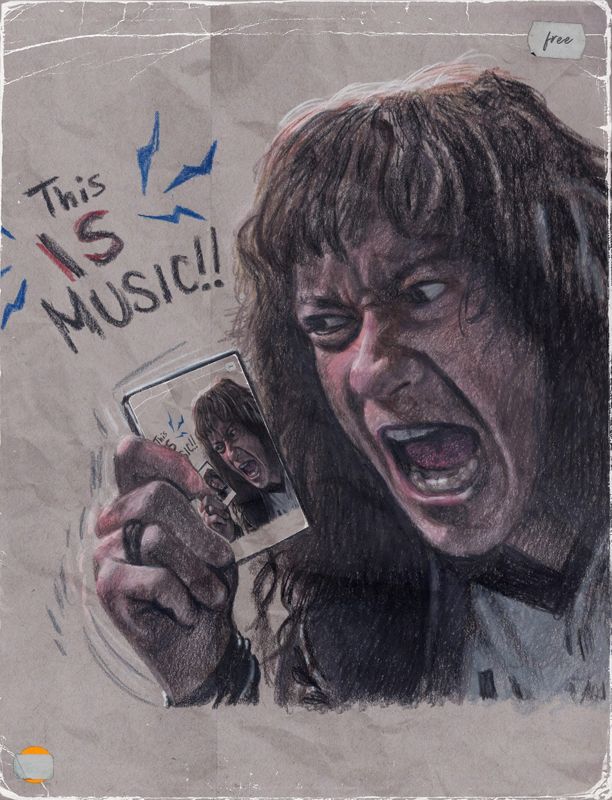 "This is Music" Eddie from Stranger Things Colored Pencil Drawing Print 8.5 x 11