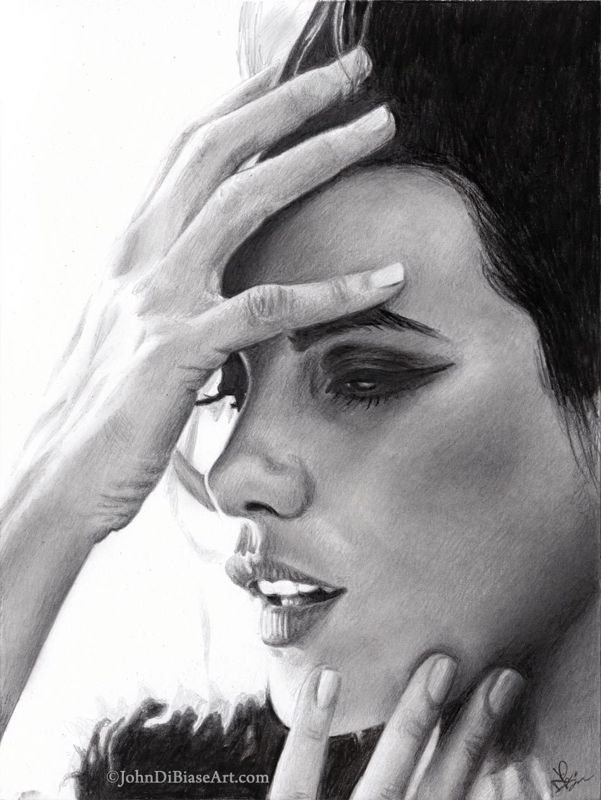 Kate Beckinsale 2022 Graphite Drawing Print 8.5 x 11