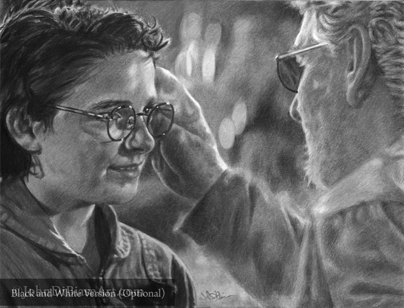 Ghostbusters Afterlife Phoebe (McKenna Grace) and Egon Drawing Print 11 x 8.5