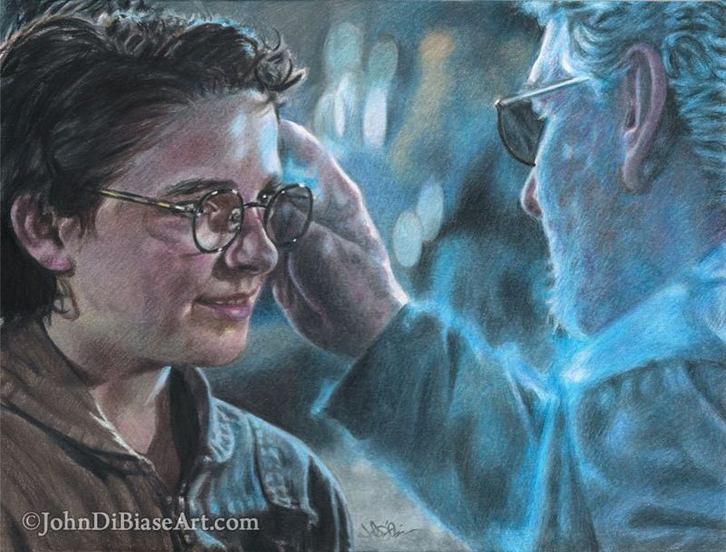 Ghostbusters Afterlife Phoebe (McKenna Grace) and Egon Drawing Print 11 x 8.5