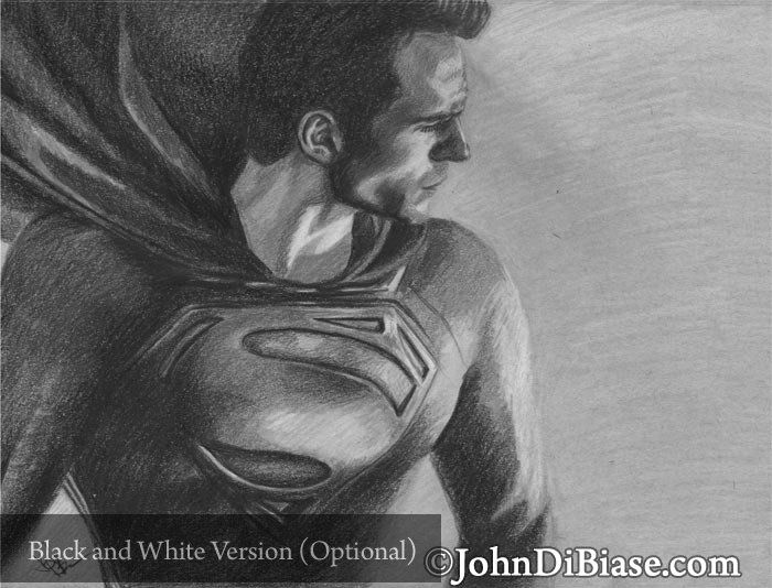 Henry Cavill as Superman in "Man of Steel" Colored Pencil Sketch Drawing Print 11 x 8.5