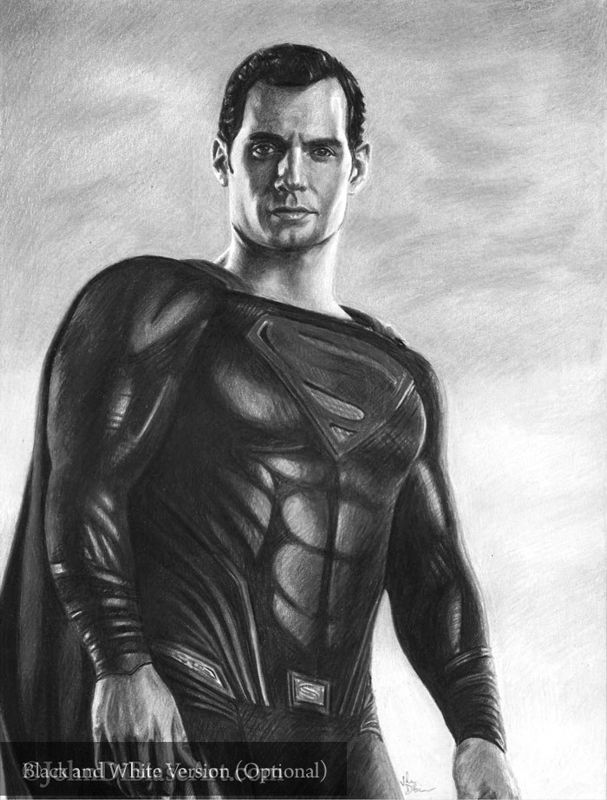 Henry Cavill as Superman in Justice League Drawing Print  8.5 x 11