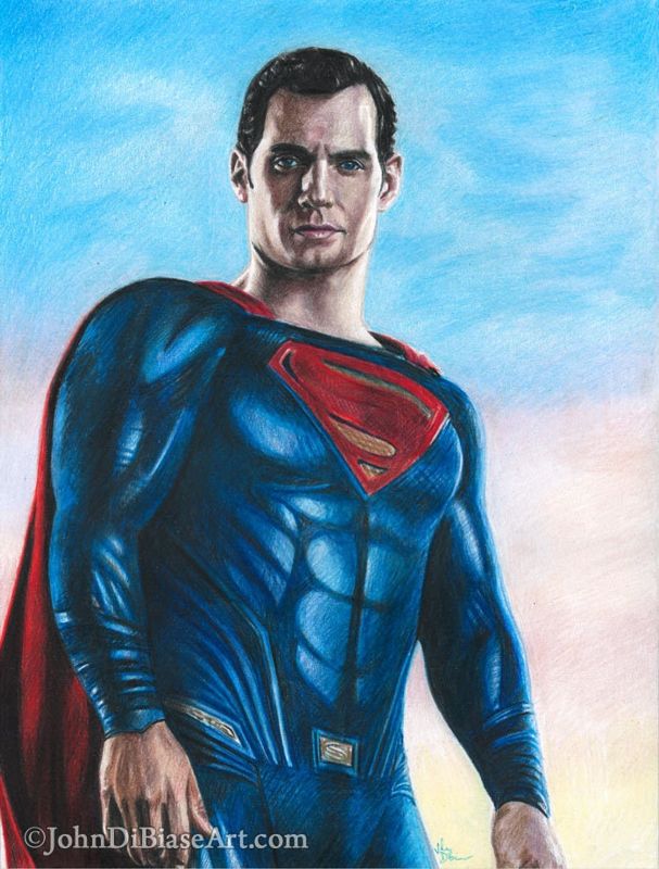 Henry Cavill as Superman in Justice League Drawing Print  8.5 x 11