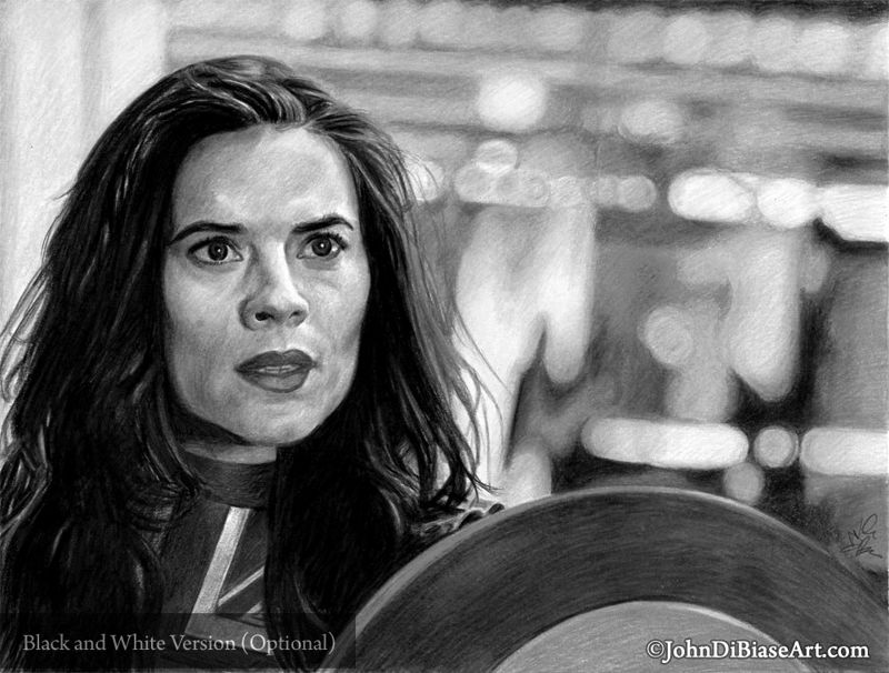 Captain Carter (Hayley Atwell) Pencil Drawing Print 11 x 8.5