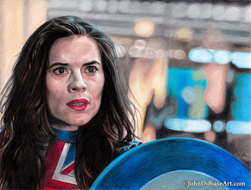 Captain Carter (Hayley Atwell) Pencil Drawing Print 11 x 8.5