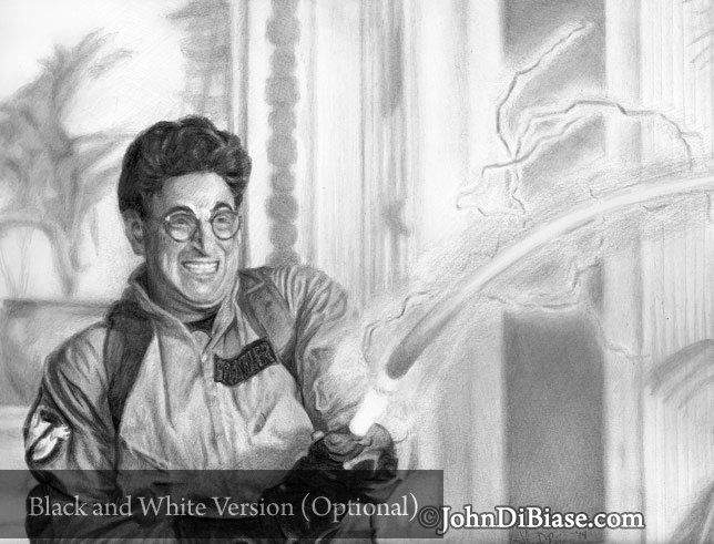 Harold Ramis as Egon Spengler (Sedgewick Ballroom) in Ghostbusters Drawing Print  11 x 8.5
