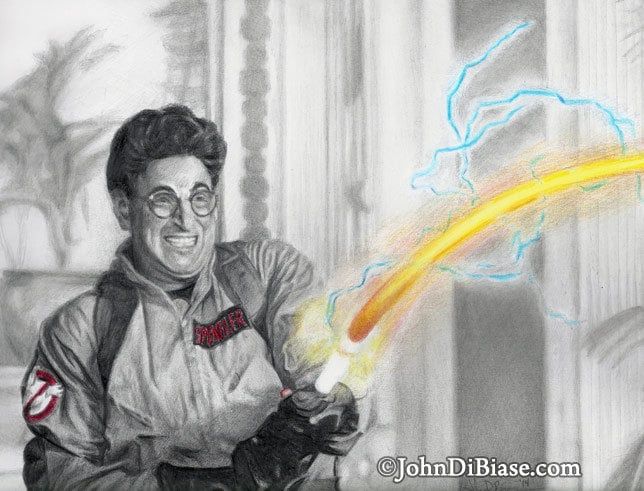 Harold Ramis as Egon Spengler (Sedgewick Ballroom) in Ghostbusters Drawing Print  11 x 8.5