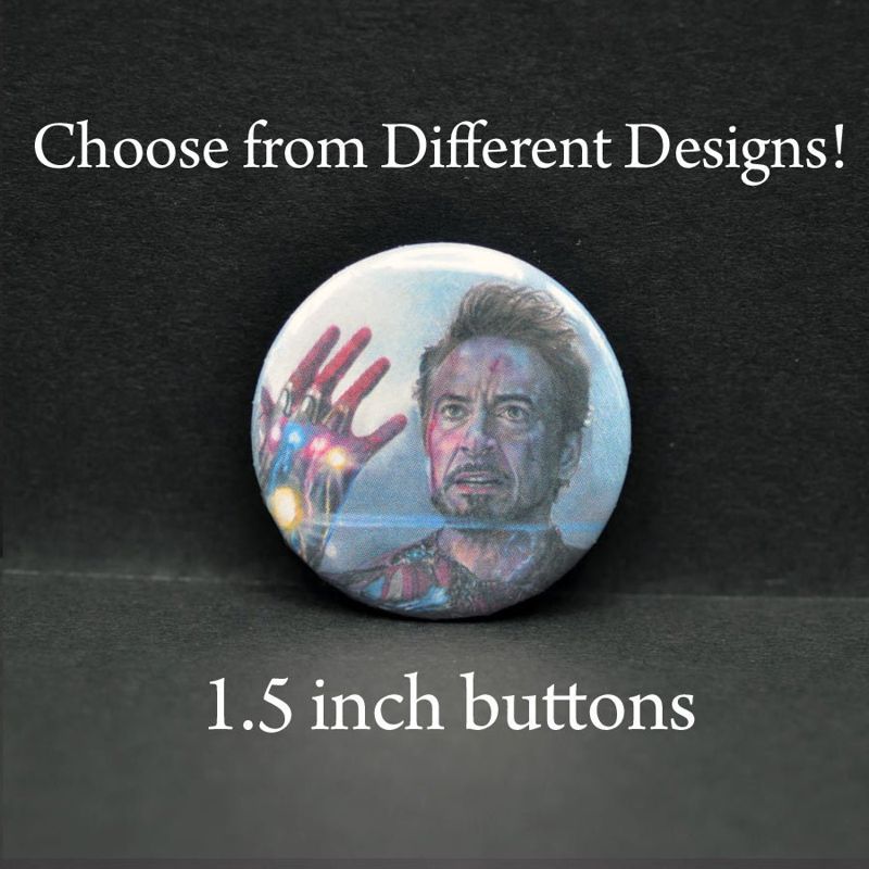 1.5" Marvel Avengers Buttons, 10 Different Designs - Choose One