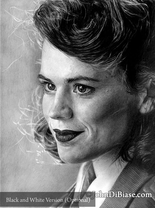Hayley Atwell as Peggy Carter from Captain America: The First Avenger Drawing Print 8.5 x 11