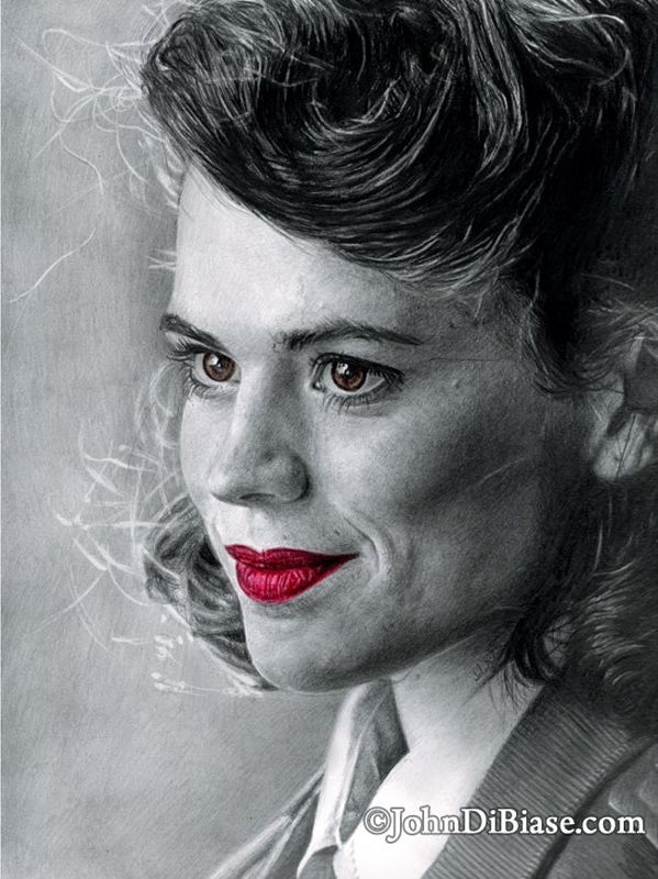 Hayley Atwell as Peggy Carter from Captain America: The First Avenger Drawing Print 8.5 x 11