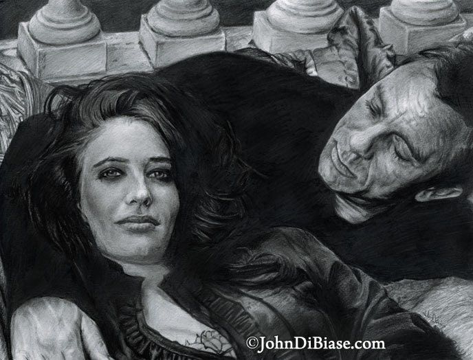 Drawing Print of Eva Green and Daniel Craig as Vepser and James Bond in Casino Royale