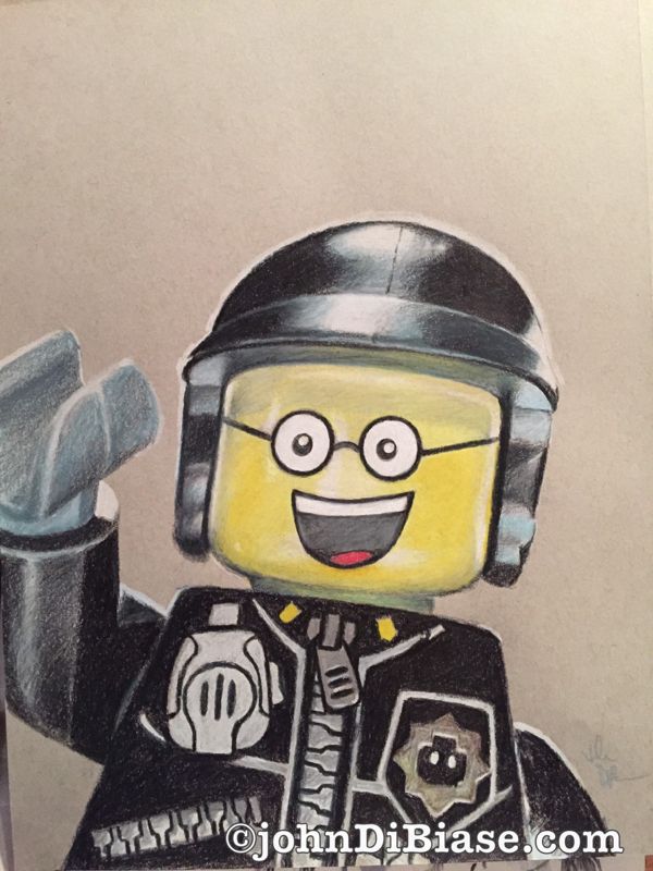 Original Drawing of Good Cop from the Lego Movie (NOT a print)