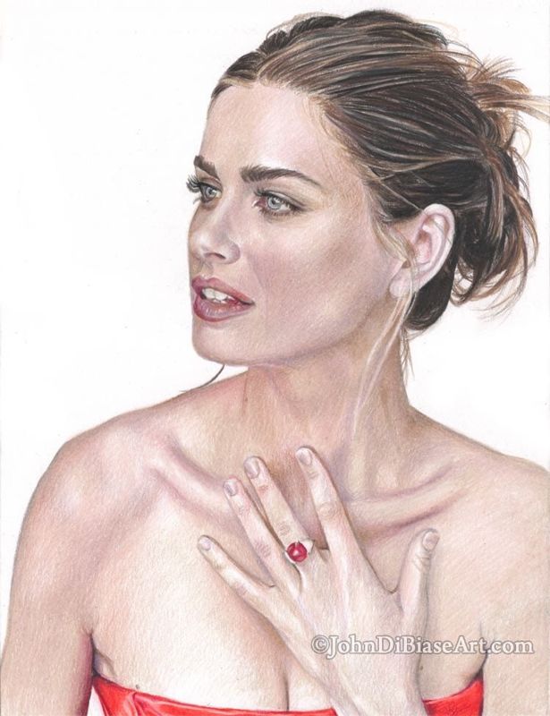 Amanda Peet Colored Pencil Drawing Print (8.5 x 11)