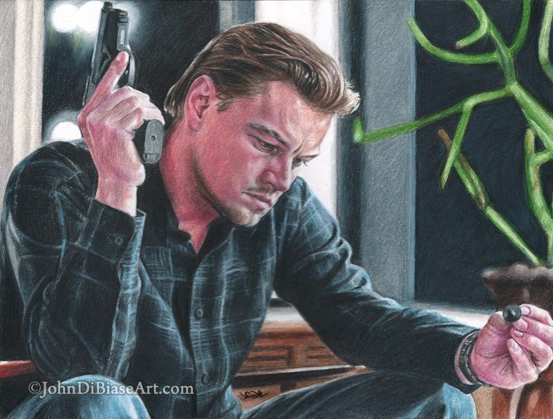 Leonardo DiCaprio in "Inception" Colored Pencil Drawing Print (11 x 8.5)