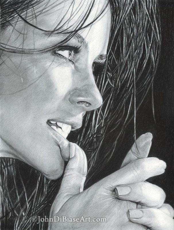 Drawing Print of Evangeline Lilly from LOST / Ant-Man / The Hobbit A