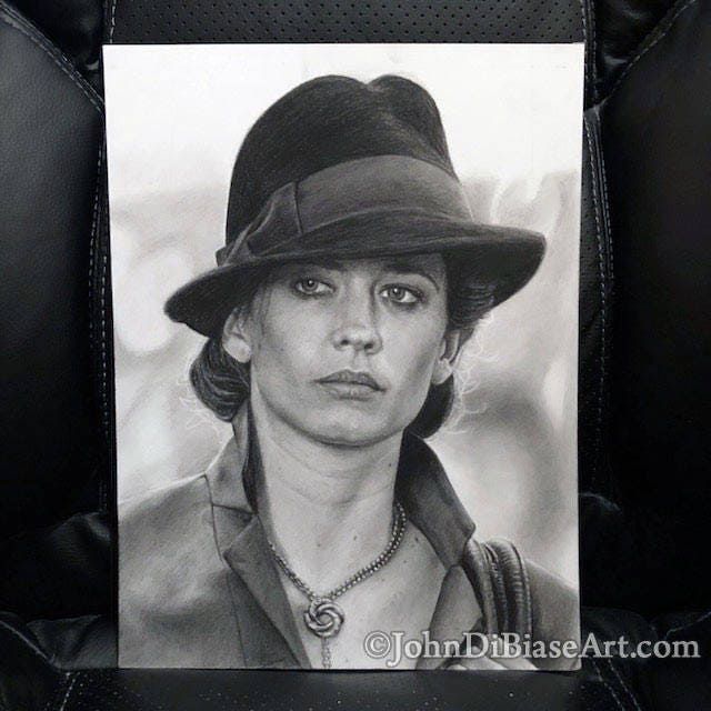 Original Drawing of Eva Green as Vesper Lynd in Casino Royale (NOT a print) 9x12