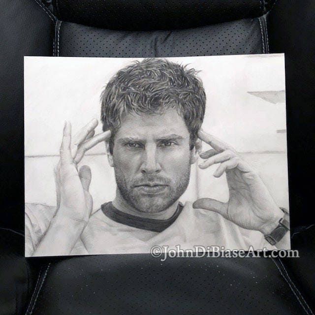 Original Graphite Pencil Drawing of James Roday as Shawn Spencer from TV's Psych (NOT a print)