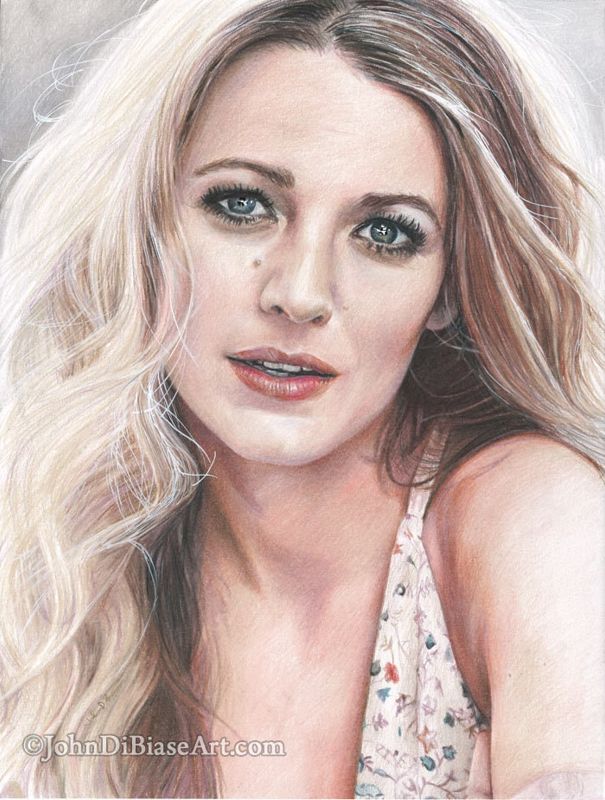 Blake Lively (The Shallows, Age of Adaline, Gossip Girl, Green Lantern) Colored Pencil Drawing Print 8.5 x 11