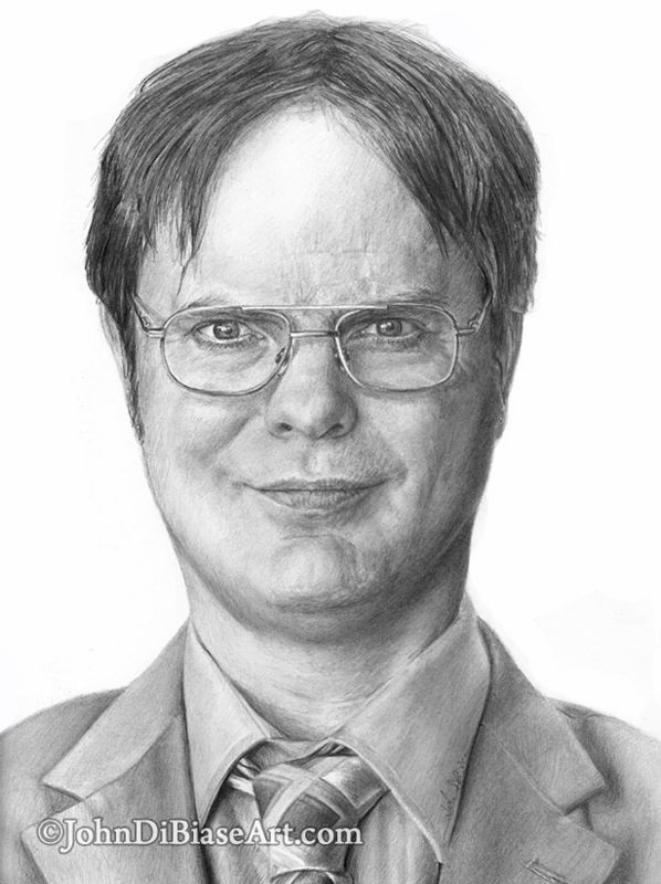 Drawing Print of Rainn Wilson as Dwight Schrute in TV's The Office