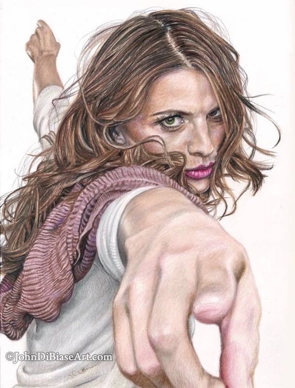 Stana Katic Colored Pencil Drawing Print 8.5 x 11