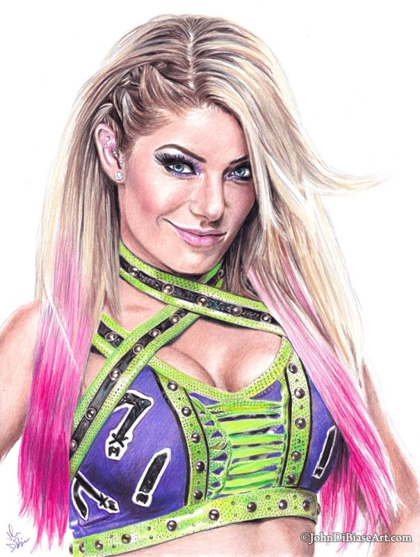 Alexa Bliss (Alexis Cabrera) WWE Colored Pencil Drawing Print (Commission) 8.5 x 11
