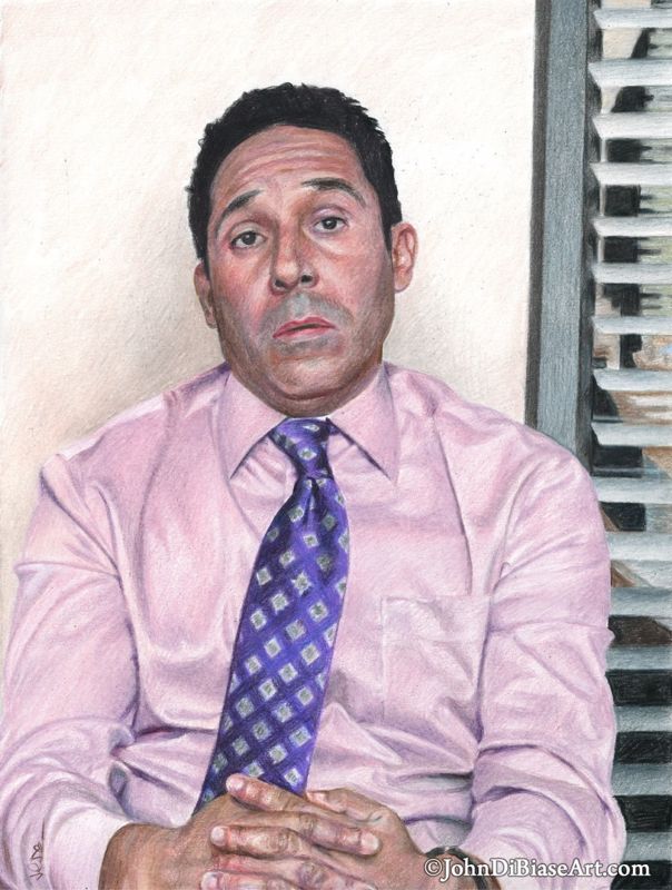 Oscar Martinez from "The Office" (Oscar Nunez) Drawing Print 8.5 x 11