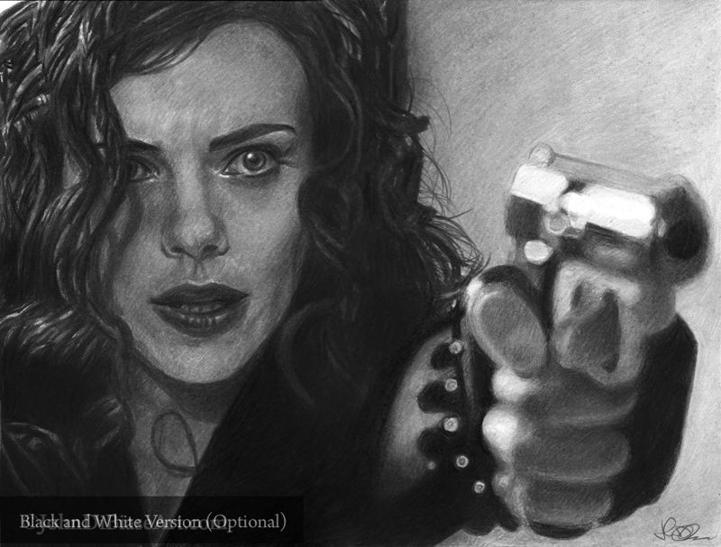 Natasha (Scarlett Johansson) in "Avengers" Colored Pencil Drawing Print (Commission) 11 x 8.5