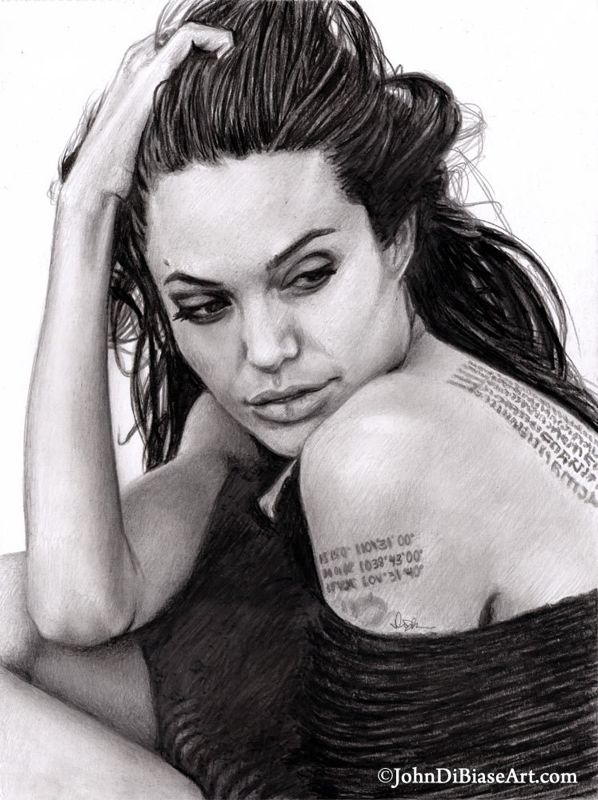 Angelina Jolie Drawing Print