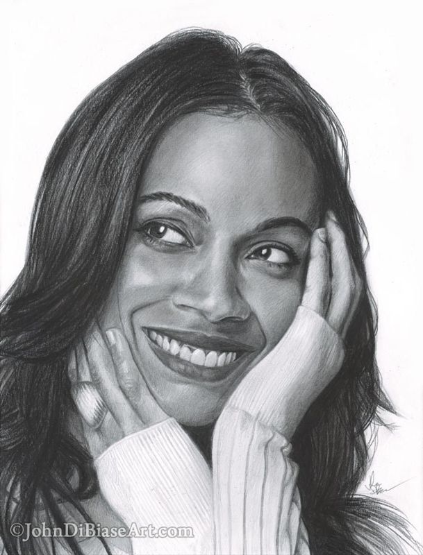 Drawing Print of Zoe Saldana (Guardians of the Galaxy, Avengers, Avatar)