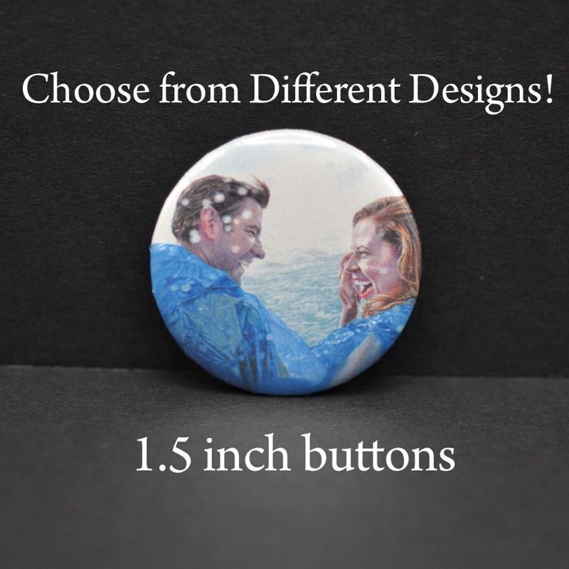 1.5" The Office Buttons, 10 Different Designs - Choose One