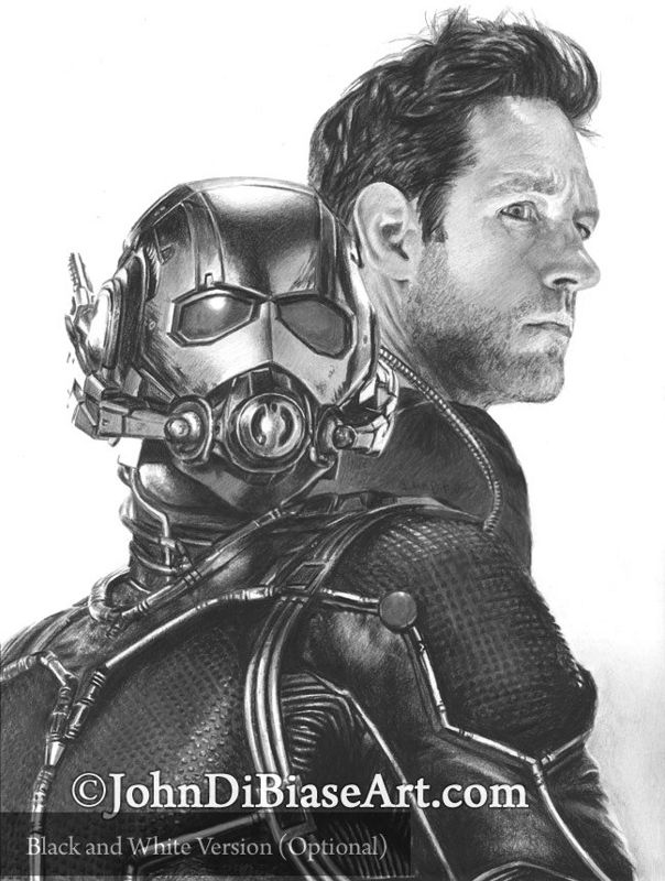 Paul Rudd as Scott Lang / Ant-Man Drawing Print 8.5 x 11