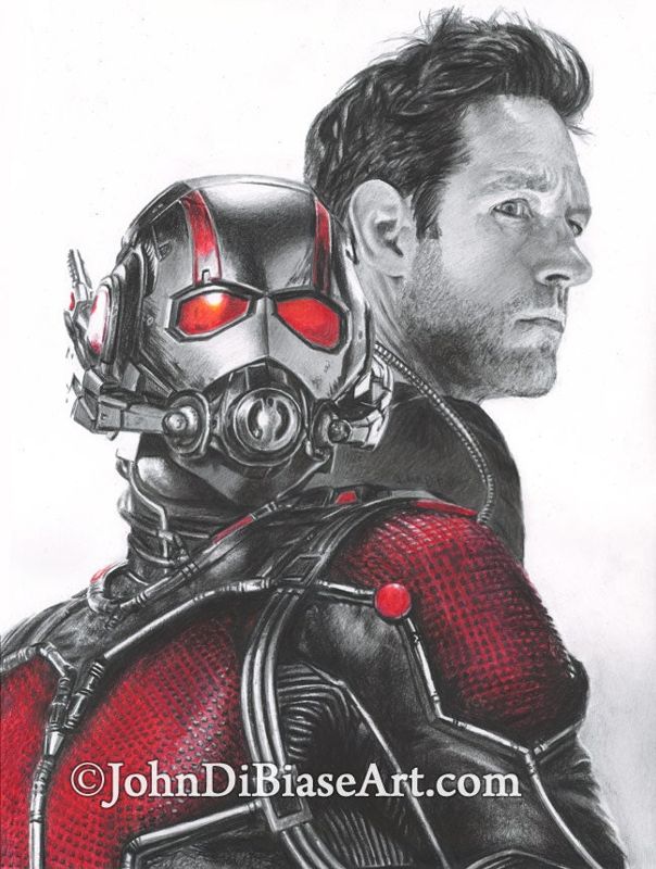 Paul Rudd as Scott Lang / Ant-Man Drawing Print 8.5 x 11