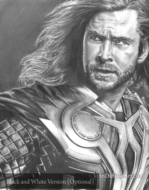 Thor (Chris Hemsworth) from Avengers Drawing Print 8.5 x 11