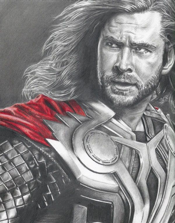 Thor (Chris Hemsworth) from Avengers Drawing Print 8.5 x 11
