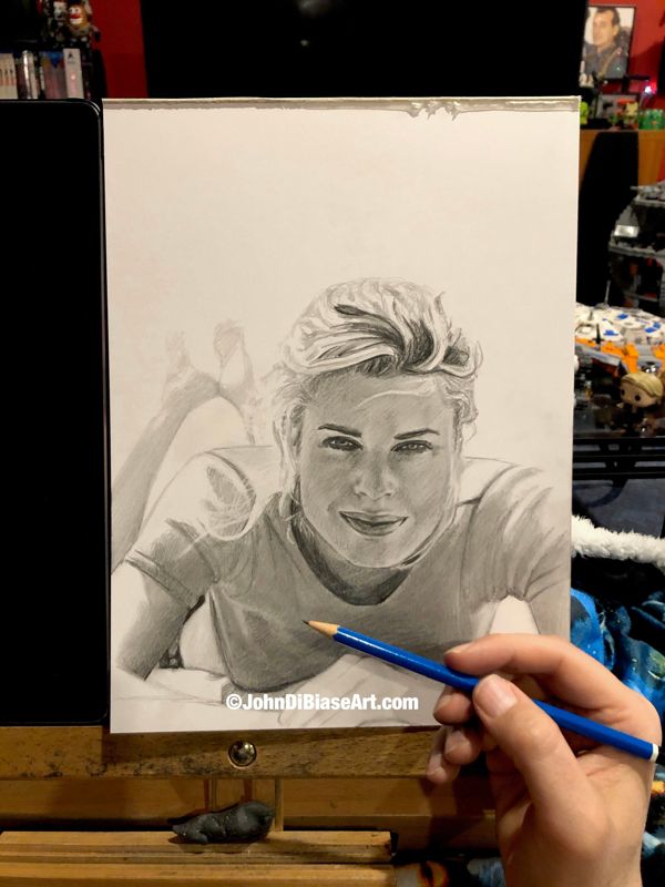 Original Sketch of Rebecca Romijn (NOT a print)