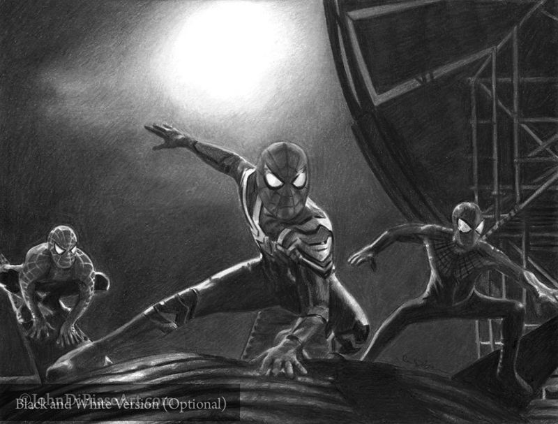 The Spider-Man's in No Way Home Colored Pencil Drawing Print 11 x 8.5