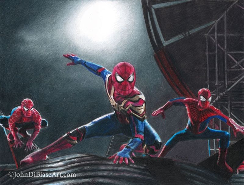 The Spider-Man's in No Way Home Colored Pencil Drawing Print 11 x 8.5