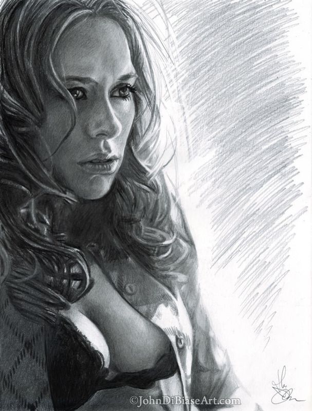 Jennifer Love Hewitt Graphite Pencil Drawing Print (8.5 x 11)