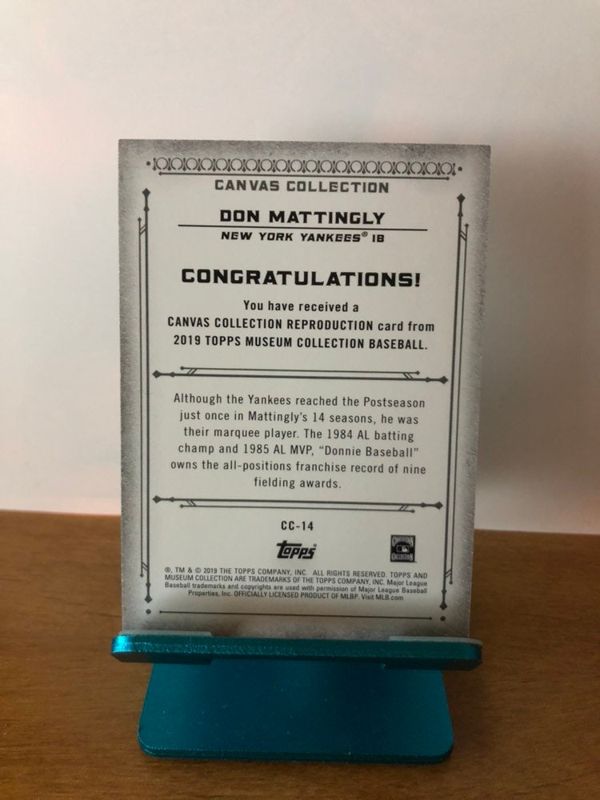 Don Mattingly Topps' Museum Collection #CC-14 (Official Art Reprint Card)