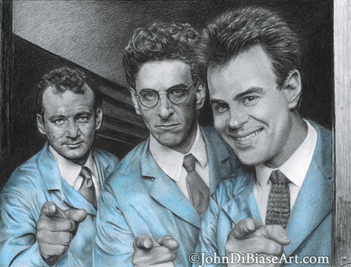 Peter, Egon & Ray "Ready To Believe You" Ghostbusters Drawing Print 11 x 8.5