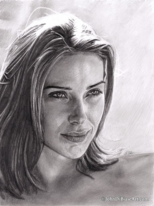 Claire Forlani Freehand Graphite Drawing Print 8.5" x 11"