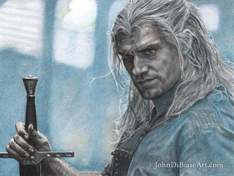 The Witcher (Henry Cavill) Drawing Print 11 x 8.5