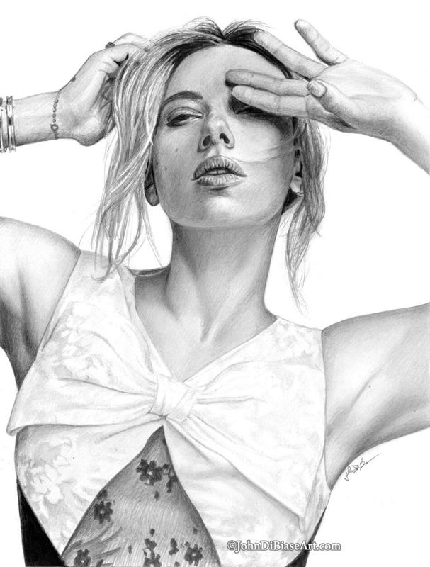 Scarlett Johansson Drawing Print (Black Widow from Avengers / Captain America)