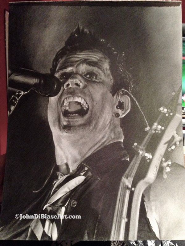 ORIGINAL Graphite Pencil Drawing of John Cooper of Skillet (9 x 12) - NOT A PRINT