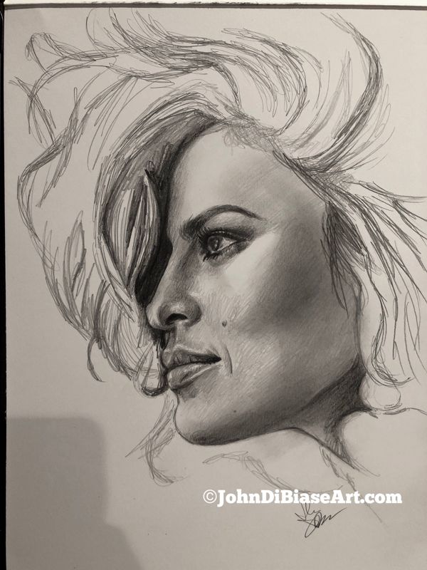Original Sketch of Eva Mendes (NOT a print)