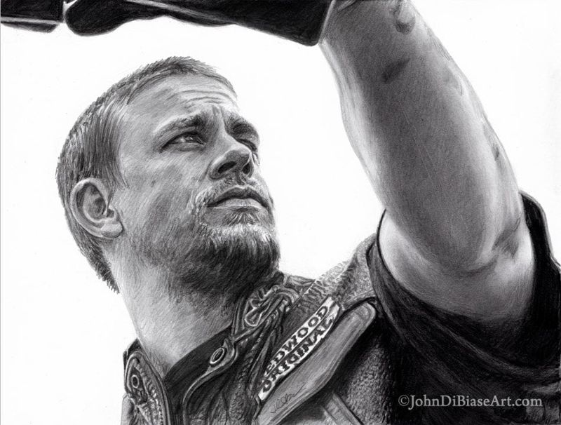 Charlie Hunnam Drawing Print