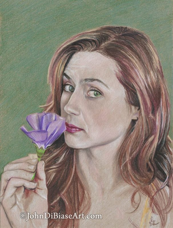 Jenna Fischer Colored Pencil Drawing Print 8.5 x 11