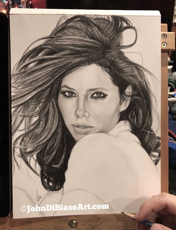 Jessica Biel Original Sketch (NOT a print)